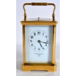 A GOOD FRENCH GRAND SONNERIE BRASS REPEATING CARRIAGE CLOCK the dial signed Goldsmiths Company