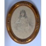 MAURICE DE LAMBERT (1873-1952), Framed, Pencil & Chalk, portrait of a seated young girl, signed &