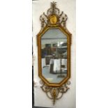 A GOOD LATE 19TH CENTURY ADAMS STYLE ENGLISH GILTWOOD MIRROR with classical decoration.