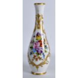 A 19TH CENTURY LE GALLEC OF PARIS VASE painted with flowers. 8Ins high.