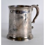 A RARE GEORGE III SILVER TANKARD. Newcastle 1755. 7oz. 3.75ins high.