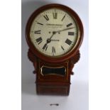 A GOOD MID 19TH CENTURY CAMERER KUSS & CO WALL CLOCK with fan shaped shell mounts and brass string