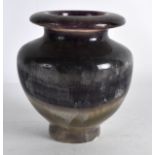 A SMALL CARVED BLUEJOHN STYLE VASE. 4.5ins high.