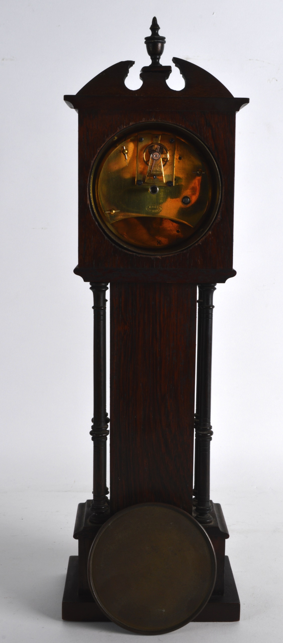 A LATE 19TH CENTURY ROSEWOOD INLAID APPRENTICE TYPE LONGCASE CLOCK decorated with urns of foliage. - Image 2 of 2