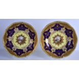 A PAIR OF 19TH CENTURY COALPORT TITLED CABINET PLATES. 9Ins diameter.