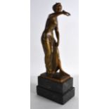 Georges Morin (1874-1950) A lovely art nouveau cold painted bronze figure of a classical female,