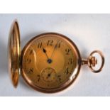 A LATE 19TH CENTURY 14CT YELLOW GOLD GENTLEMANS POCKET WATCH with central engraved monogram. 2Ins