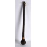 A VERY RARE 19TH CENTURY ZULU CARVED RHINOCEROS HORN WAR CLUB Knobkerrie