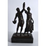 A GOOD EARLY 20TH CENTURY EUROPEAN BRONZE FIGURE OF TWO DANCERS signed S R Canton 1905. 11.5ins