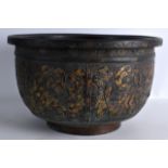 A LARGE 18TH/19TH CENTURY CHINESE GOLD SPLASH CENSER decorated with archaic style and scrolling