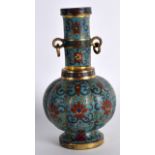 A GOOD CHINESE CLOISONNE ENAMEL LOBED VASE bearing Qianlong marks to base, probably late Qing,