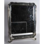 A GOOD LARGE LATE 19TH CENTURY RUSSIAN SILVER MIRROR engraved with two crests. 1ft 3ins x 1ft 6ins.