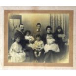 A VICTORIAN PHOTOGRAPH, Framed, A Family Portrait. 1ft x 1ft 3ins.