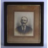 MUTTON CHOPS, A Framed Photograph of a male with a large moustache. 10ins x 8ins.