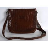 A LADIES MULBERRY BROWN LEATHER HANDBAG. 13Ins wide.