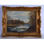 ARCHIBALD KAY (1860-1935), Framed Oil on Board, signed, River Landscape. 11ins x 1ft 3ins.