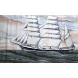 BRITISH SCHOOL (Early 20th Century), Framed Oil on Canvas, A ship at full sail. 1ft 5ins x 2ft