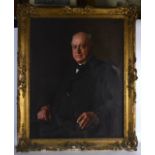 George Hall Neale (1863-1940) Framed Oil on canvas, 'Large portrait of a gentleman', label verso '