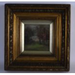 BRITISH SCHOOL (Circa 1890), Framed Oil on Board, indistinctly signed, trees in a landscape. 5.