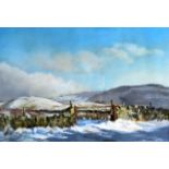 JANICE HINGLEY (1982) British, Framed Pastel on Board, "Winter on Appletreewick Moor". 1ft 1ins x