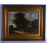 English School (C1830) Signed R Hilder, Framed Oil on canvas, 'Rural scene'. 1ft 5.5ins x 1ft 1.