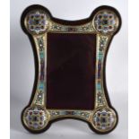 A RUSSIAN SILVER AND CHAMPLEVE ENAMEL PHOTOGRAPH FRAME. 7Ins x 9.75ins.