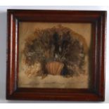 AN UNUSUAL MID 19TH CENTURY FRAMED SEAWEED PICTURE dated 1852. 8ins wide.