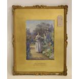 WILLIAM F ASHBURNER (act. 1900-1932), "My Lady's Garden", watercolour and pencil, signed, 10 1/4"