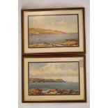 SAM MCLARNON (1923-2013), Coastal Scenes, a pair, watercolour and pencil, signed, 11 1/2" x 18",