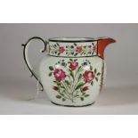 A DOCUMENTARY PEARLWARE JUG, 1823, of low Dutch form, with script initials "IW"(?) over the date