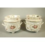 A PAIR OF MEISSEN PORCELAIN ICE PAILS AND COVERS, late 19th century, of plain rounded cylindrical