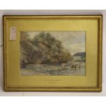 JAMES LEES BILBIE A.R.A. (1860-1845), "On the Wharfe Bolton Abbey", watercolour and pencil, signed