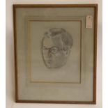 JACOB KRAMER (1892-1962), Portrait of Mr R T Clough, Architect, charcoal drawing, signed, 14" x 11