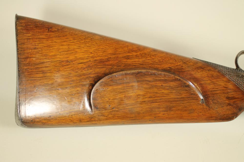 A PERCUSSION SPORTING GUN BY W. EGAN, with 31" sighted damascus barrel, foliate scroll engraved - Image 4 of 4