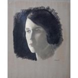 JACOB KRAMER (1892-1962), Portrait of a Young Woman, charcoal drawing, signed, 21 1/4" x 17 3/4",