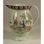 A DOCUMENTARY PEARLWARE JUG, 1793, of baluster form, inscribed in brown "John Myatt, Old Road,