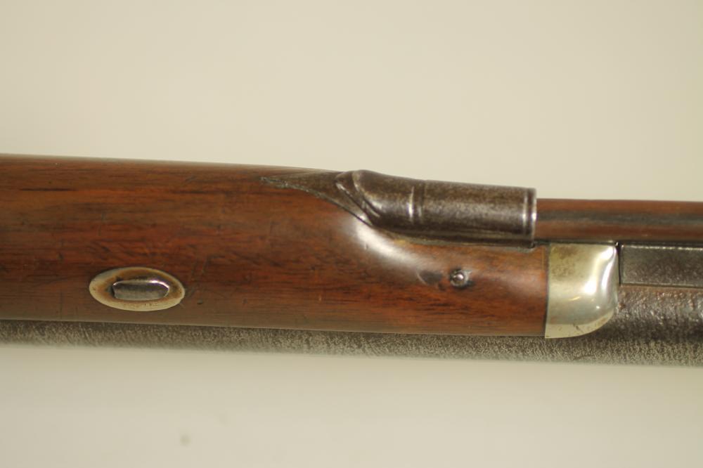A PERCUSSION SPORTING GUN BY W. EGAN, with 31" sighted damascus barrel, foliate scroll engraved - Image 3 of 4