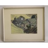 PERCY KELLY (1918-1993), Westmorland Farm, watercolour and pen, signed, Royal Institute of