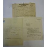 Anthony Eden - typed letter on House of Commons paper, signed in ink, dated May 9 1950; Harold