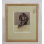 TREVOR STUBLEY (1932-2010), "Shooter", crayon, wash and pencil, signed, label verso inscribed