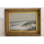 GEORGE MELVIN RENNIE (1874-1953), Coastal Scene, oil on canvas, signed, remnant of label for