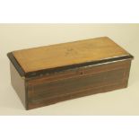 A CONTINENTAL SMALL MUSICAL BOX, late 19th century, the comb and 7" drum movement playing eight airs