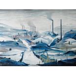 AFTER LAURENCE STEPHEN LOWRY R.A. (1887-1976), "Industrial Panorama", reproduction in colours,