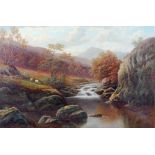 WILLIAM MELLOR (1851-1931), On the Lledr, North Wales, oil on canvas, signed, inscribed verso, 24" x