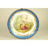 A PARIS "SEVRES" CHATEAU DREUX PORCELAIN DISH, c.1850, of circular form, centrally painted in