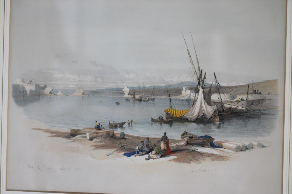 LOUIS HAGHE, After David Roberts R.A. (1796-1864), Port of Tyre and St Jean d'Acre, a pair, hand - Bild 2 aus 5