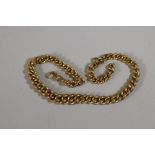 AN 18CT GOLD ALBERT CHAIN, each graduated link stamped 18ct, with dog-clip fastener, 12" long, 44.