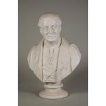 AFTER H. WEIGELL - "Duke of Wellington", 1852, a Coalbrookdale parian bust on a waisted socle,