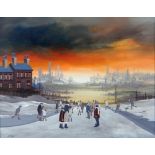 BRIAN SHIELDS "BRAAQ" (1951-1997), I'm Off to Meet Me Mate Kevin", oil on canvas, signed "braaq "