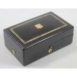 A CONTINENTAL SMALL MUSICAL BOX, 19th century, the comb and 3 1/2" drum movement, in ebonised